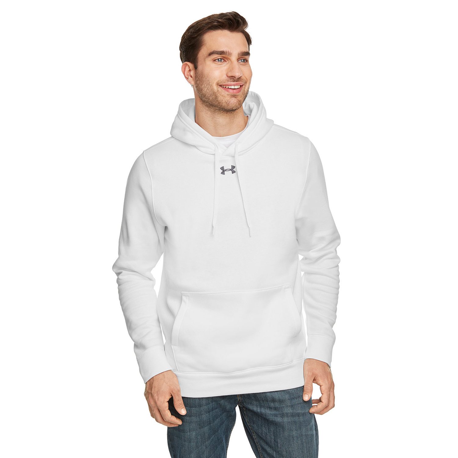 UNDER ARMOUR® Men's Hustle Pullover Hooded Sweatshirt #1300123 White