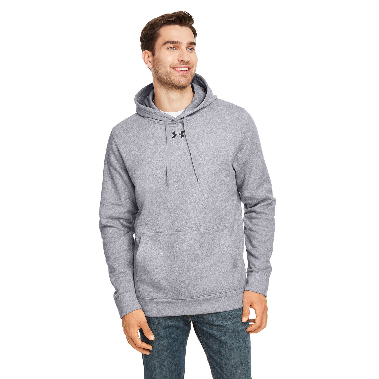 UNDER ARMOUR® Men's Hustle Pullover Hooded Sweatshirt #1300123 Heather Grey