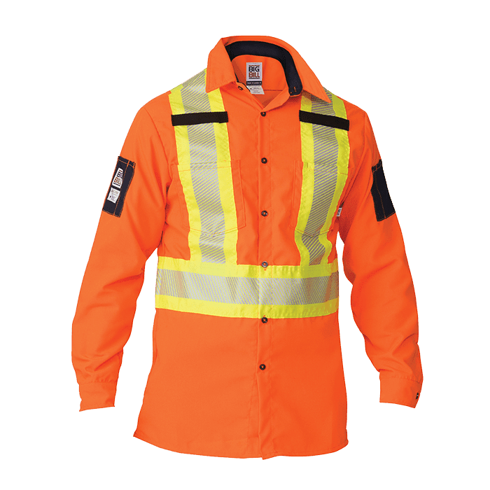 Big Bill High Visibility Long-Sleeve Ripstop Shirt #144HVP Orange