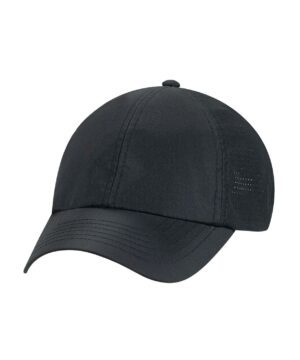AJM Polyester Rip Stop / Polyester Rip Stop Mesh 6 Panel Contour Hat (Mesh Back) #1B090M Black