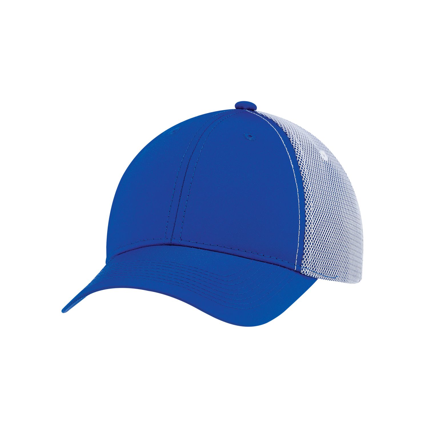 AJM Polyester Rip Stop / Polyester Rip Stop Bonded Mesh 6 Panel Constructed Full-Fit Hat #1B637M Royal Blue / White