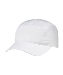 AJM Polyester Rip Stop / Polyester Rip Stop Mesh 5 Panel Runner Style Hat #1B940M White Front