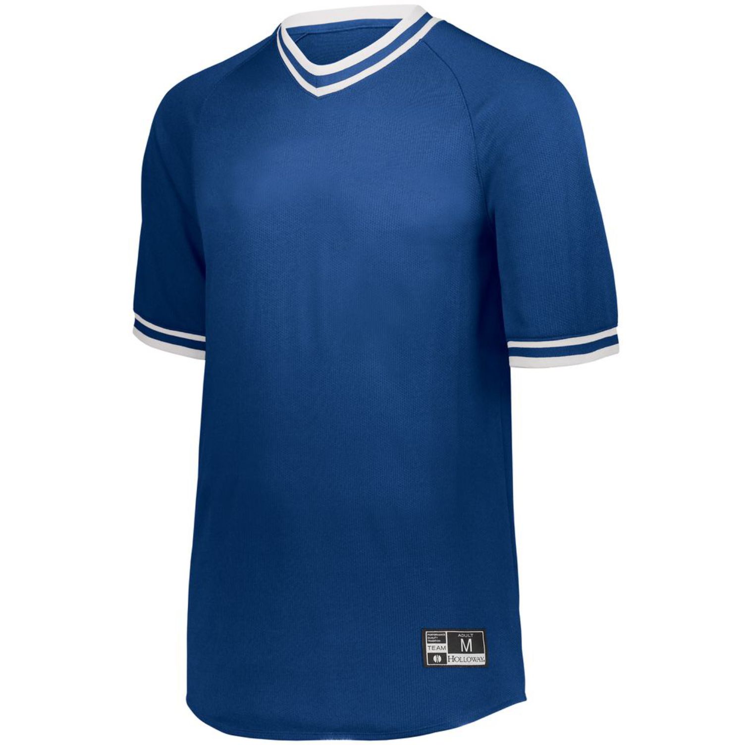Holloway Retro V-Neck Baseball Jersey #221021 Royal Blue / White