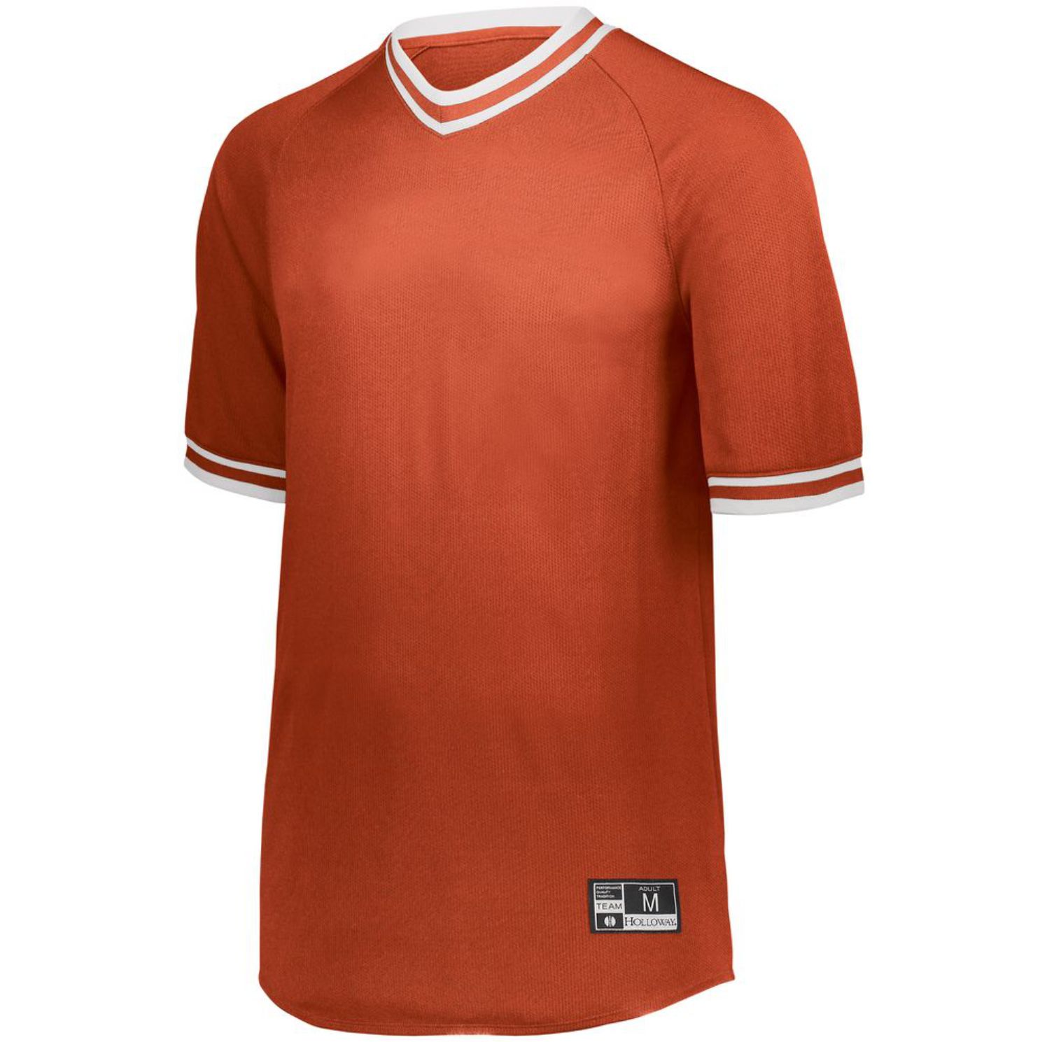 Holloway Retro V-Neck Baseball Jersey #221021 Orange / White