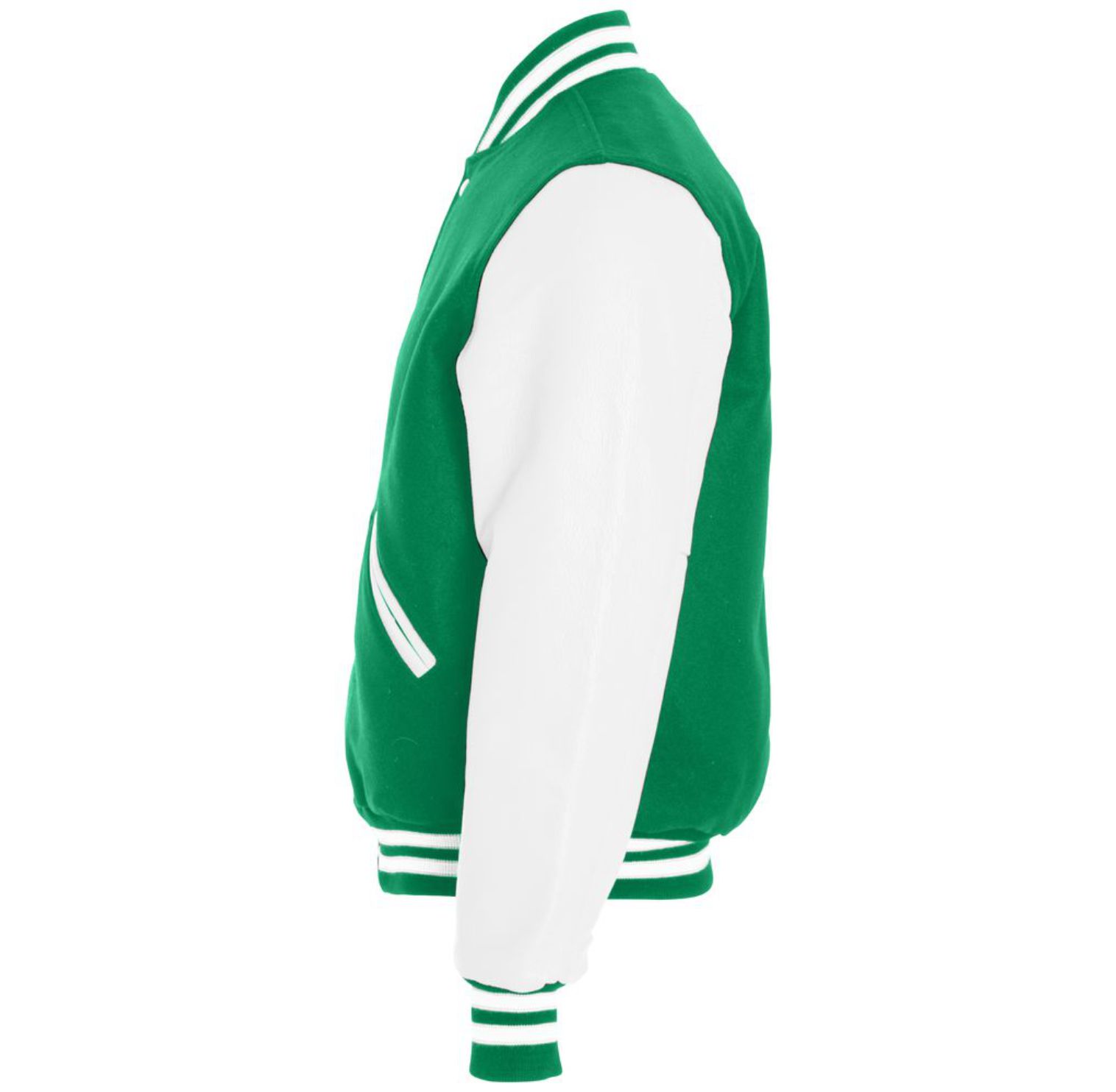 Holloway Varsity Jacket #224183 Kelly Green / White Side