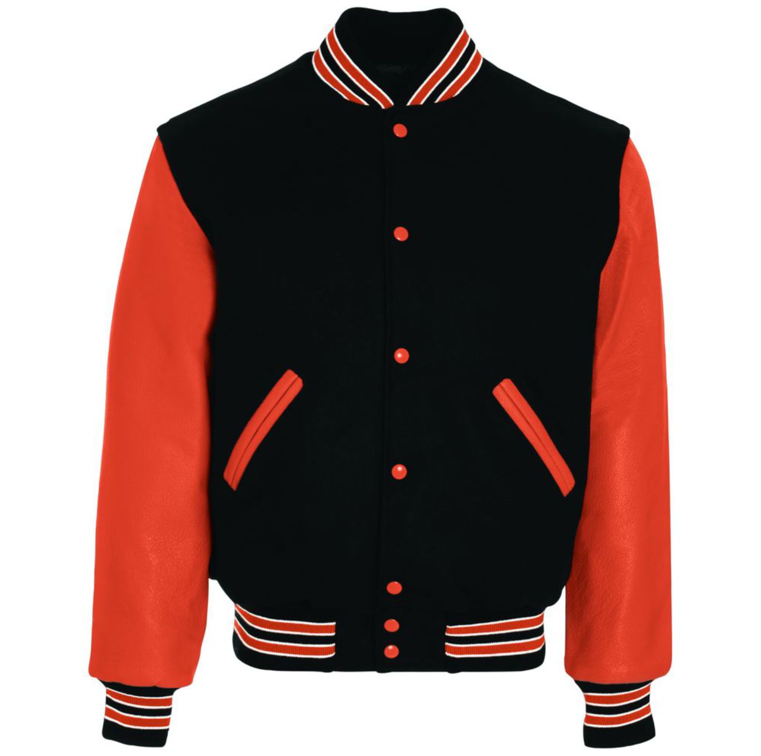Holloway Varsity Jacket #224183 Black / Burnt Orange / Burnt Orange
