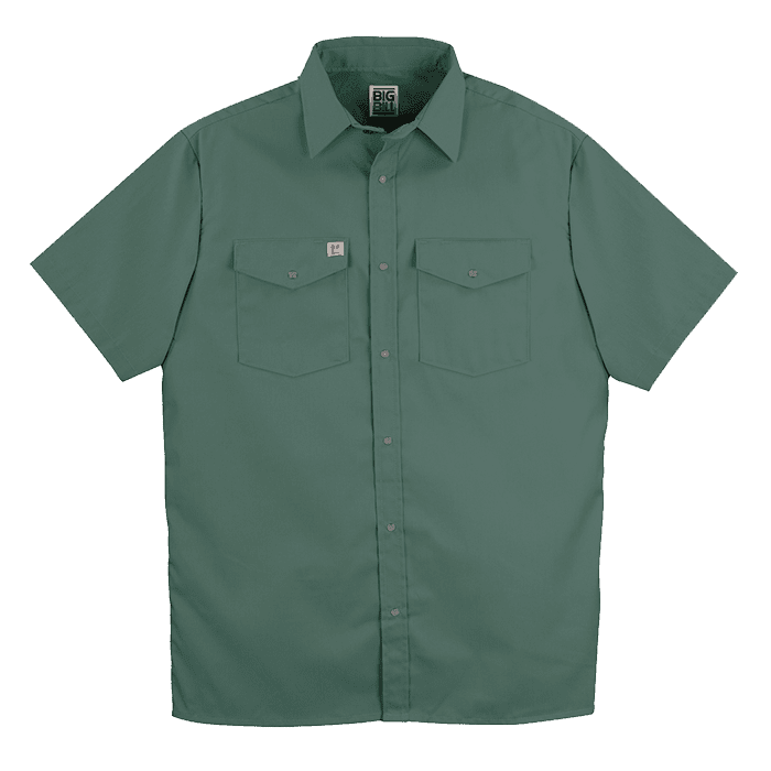 Big Bill Premium Short-Sleeve Snap Front Work Shirt #237 Green