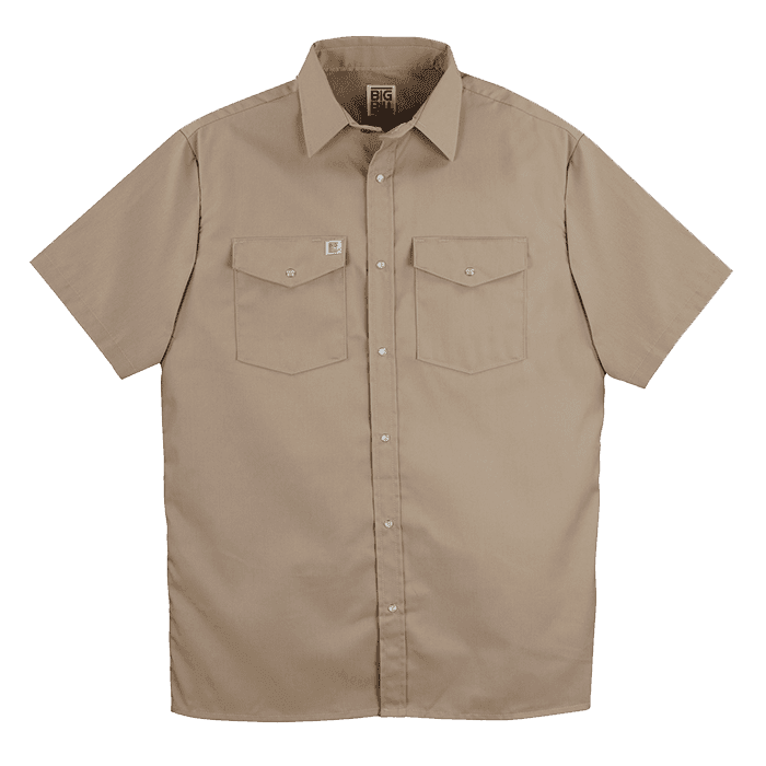 Big Bill Premium Short-Sleeve Snap Front Work Shirt #237 Tan