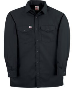 Big Bill Premium Long-Sleeve Snap Front Work Shirt #247 Black Front