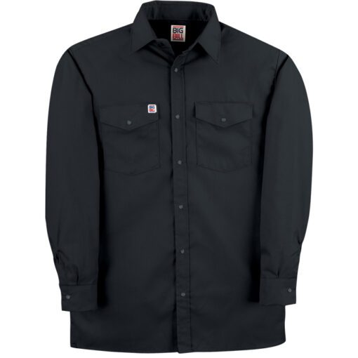 Big Bill Premium Long-Sleeve Snap Front Work Shirt #247 Black Front