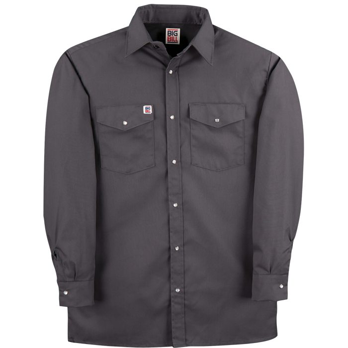 Big Bill Premium Long-Sleeve Snap Front Work Shirt #247 Charcoal