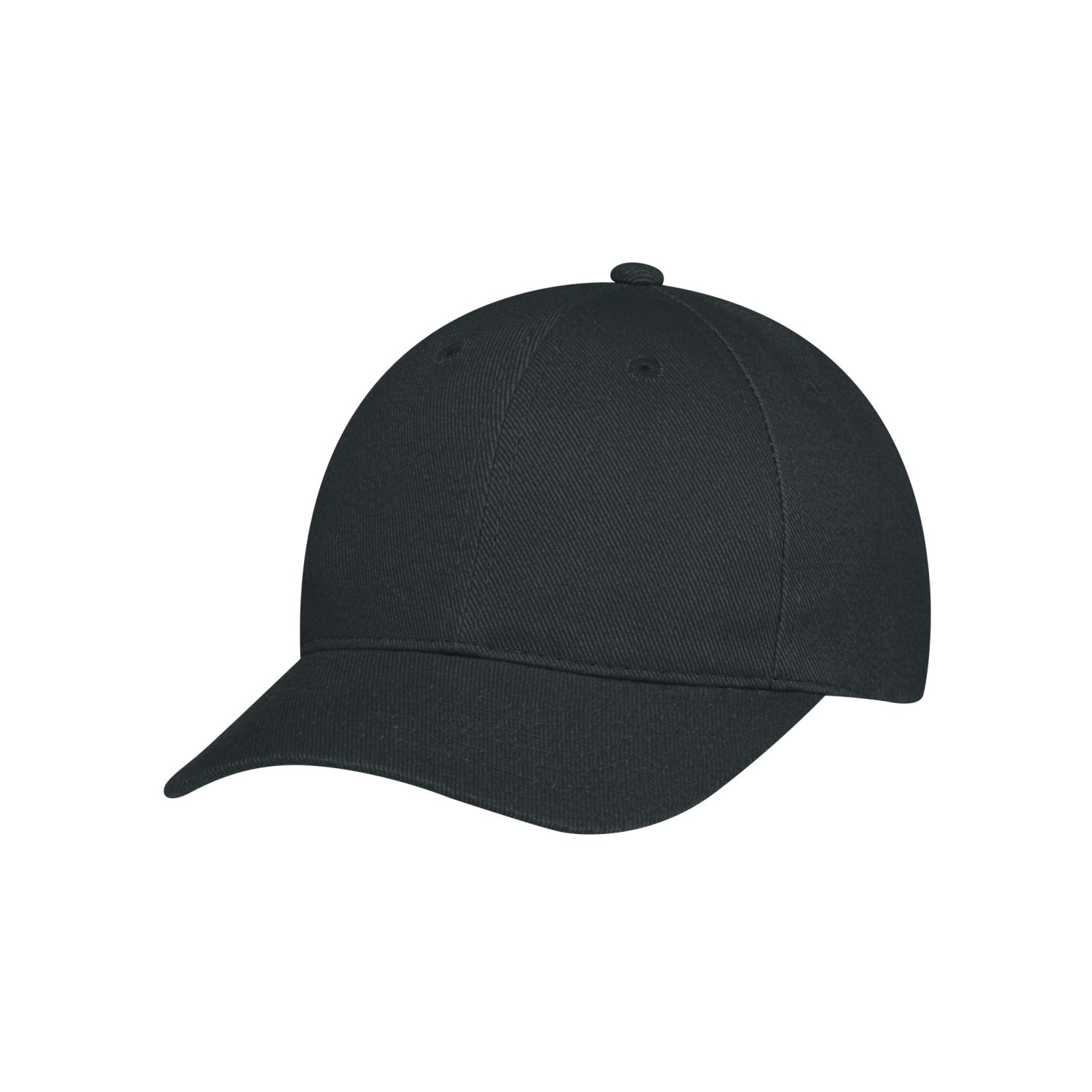 AJM Heavyweight Brushed Cotton Drill 6 Panel Constructed Contour Hat #2C390M Black