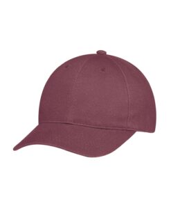 AJM Heavyweight Brushed Cotton Drill 6 Panel Constructed Contour Hat #2C390M Burgundy