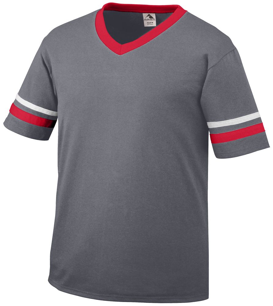 Augusta Sportswear Sleeve Stripe Jersey #360 Graphite / Red / White