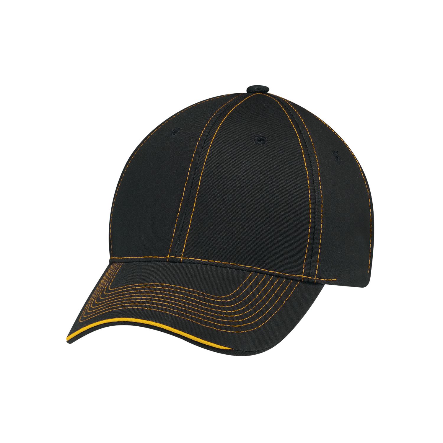 AJM 6-Panel Constructed Full-Fit Hat #6F617M Black / Gold