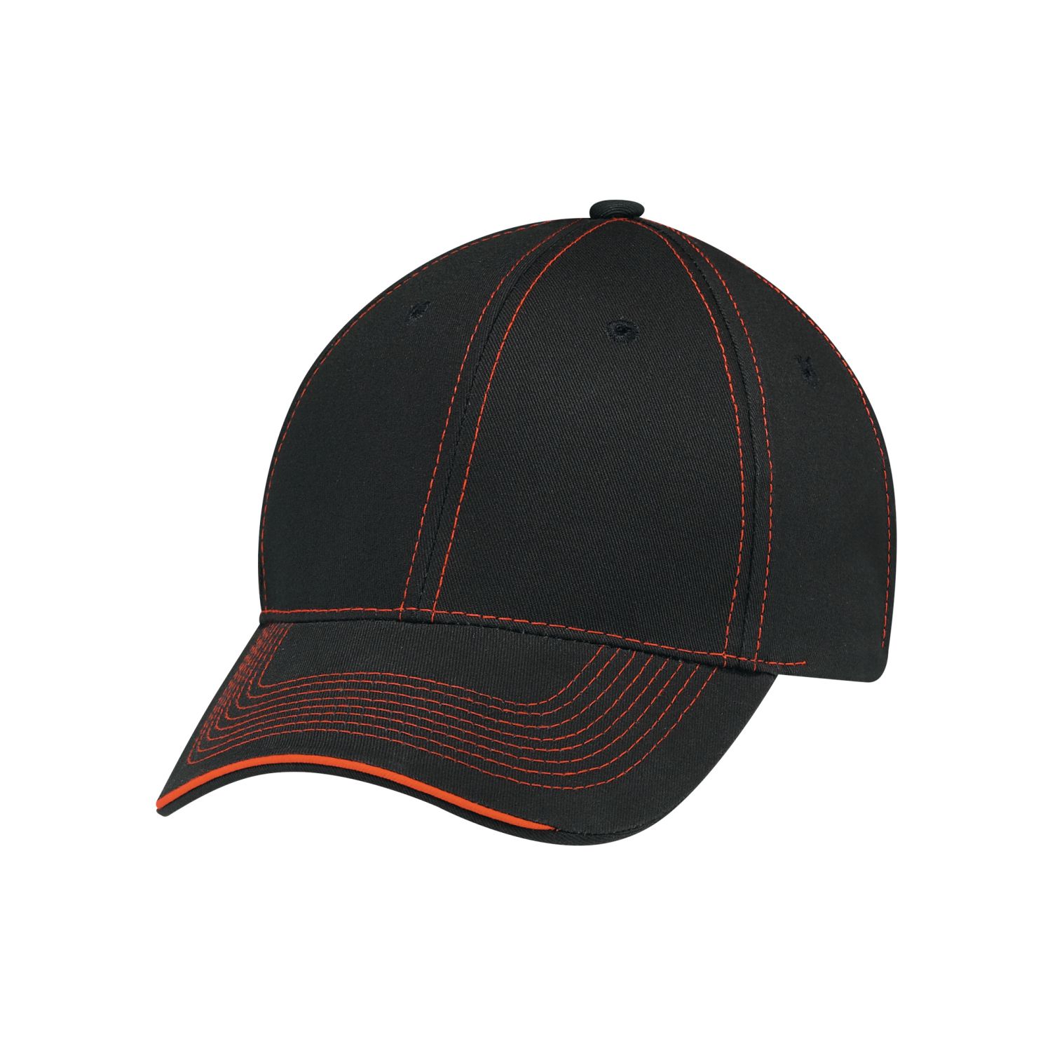 AJM 6-Panel Constructed Full-Fit Hat #6F617M Black / Orange