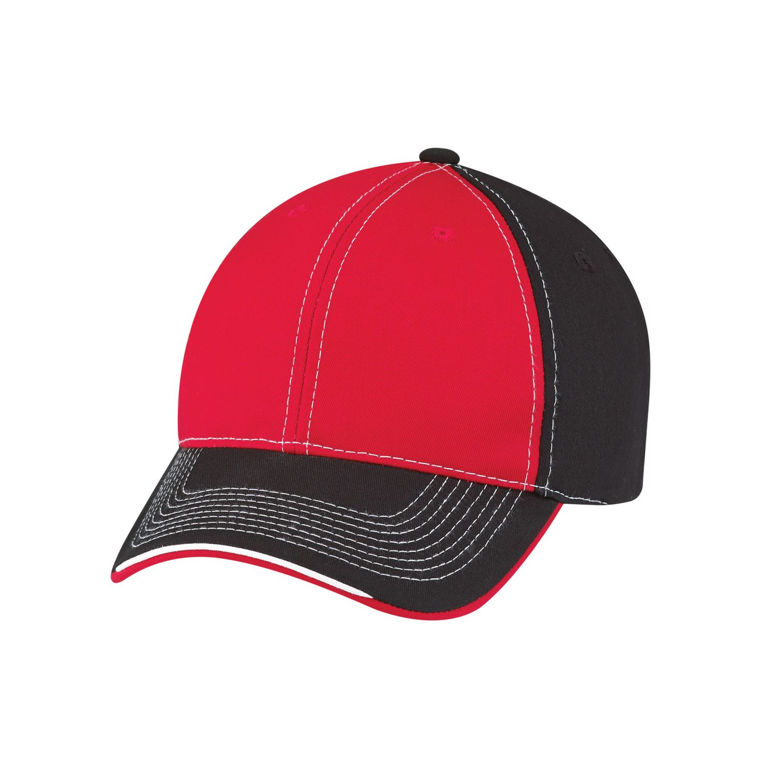 AJM 6-Panel Constructed Full-Fit Hat #6F617M Black / Red / White