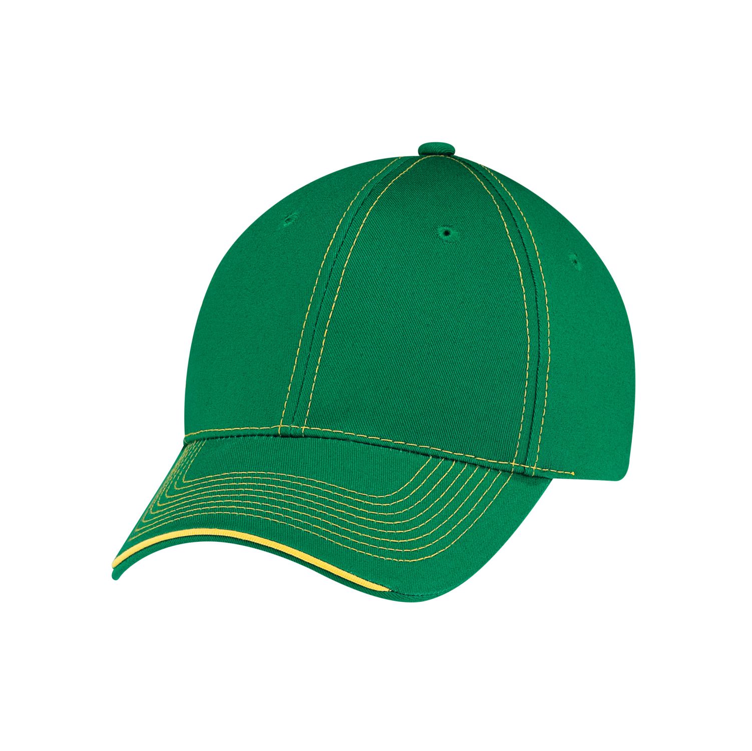 AJM 6-Panel Constructed Full-Fit Hat #6F617M Kelly Green / Maize