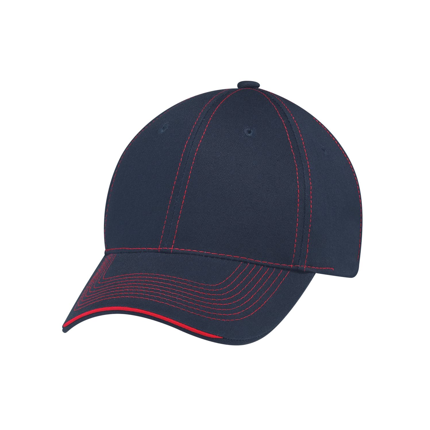 AJM 6-Panel Constructed Full-Fit Hat #6F617M Navy / Red