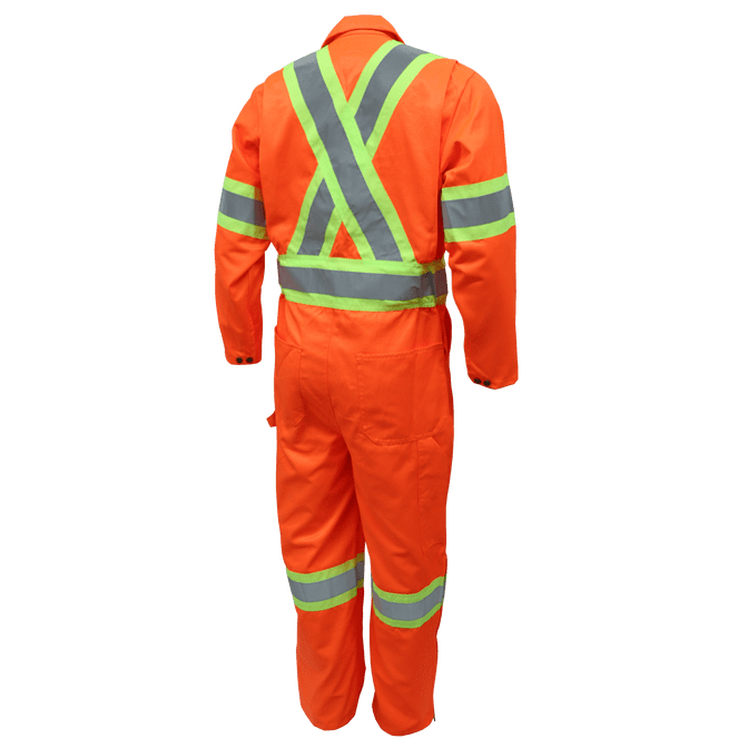 Gatts Work Wear Coverall HI VIZ 4" #791X4 Orange Back