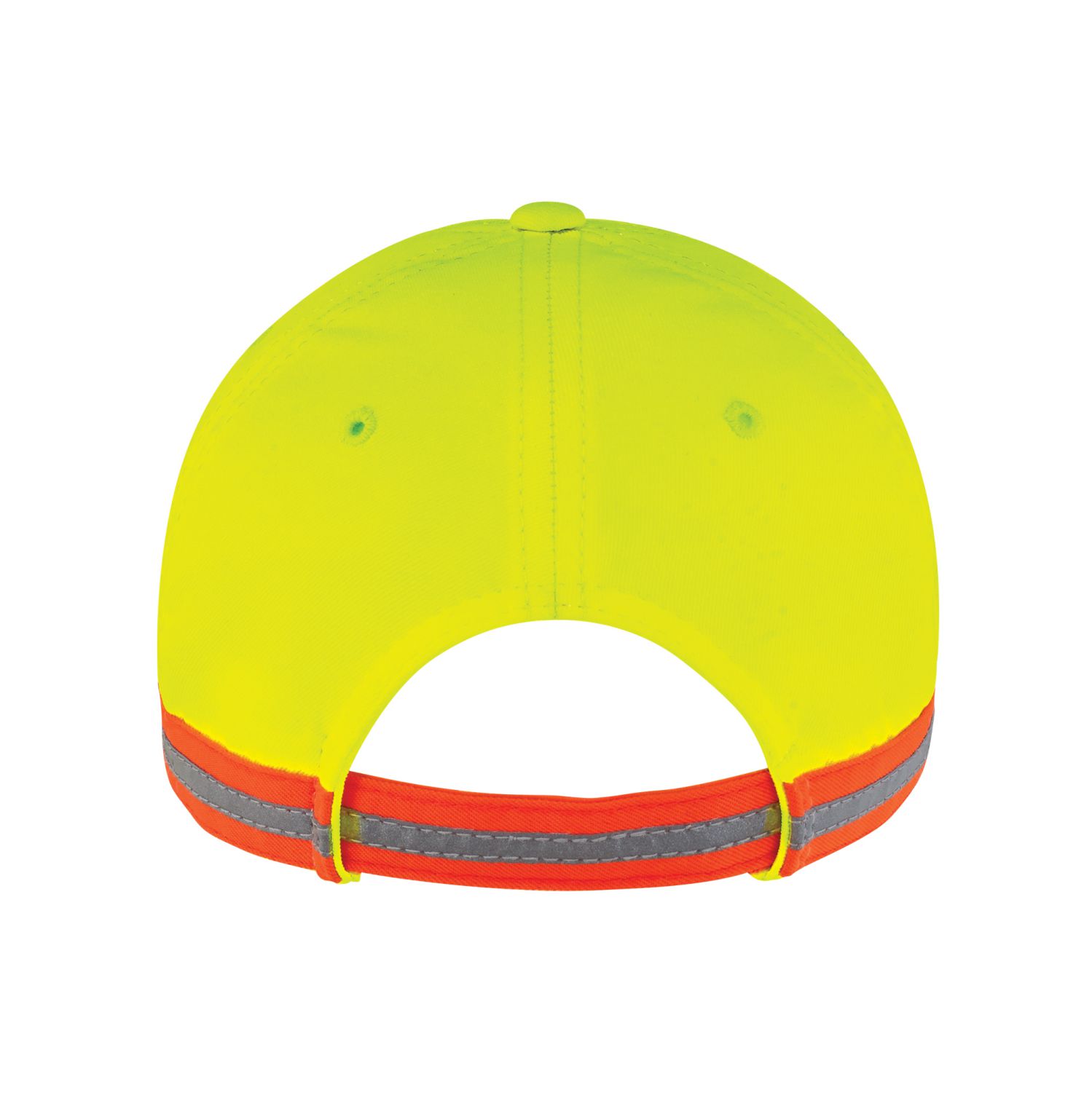 AJM Polycotton / Polyester 6 Panel Constructed Full-Fit Hat #8C079M Safety Green Back