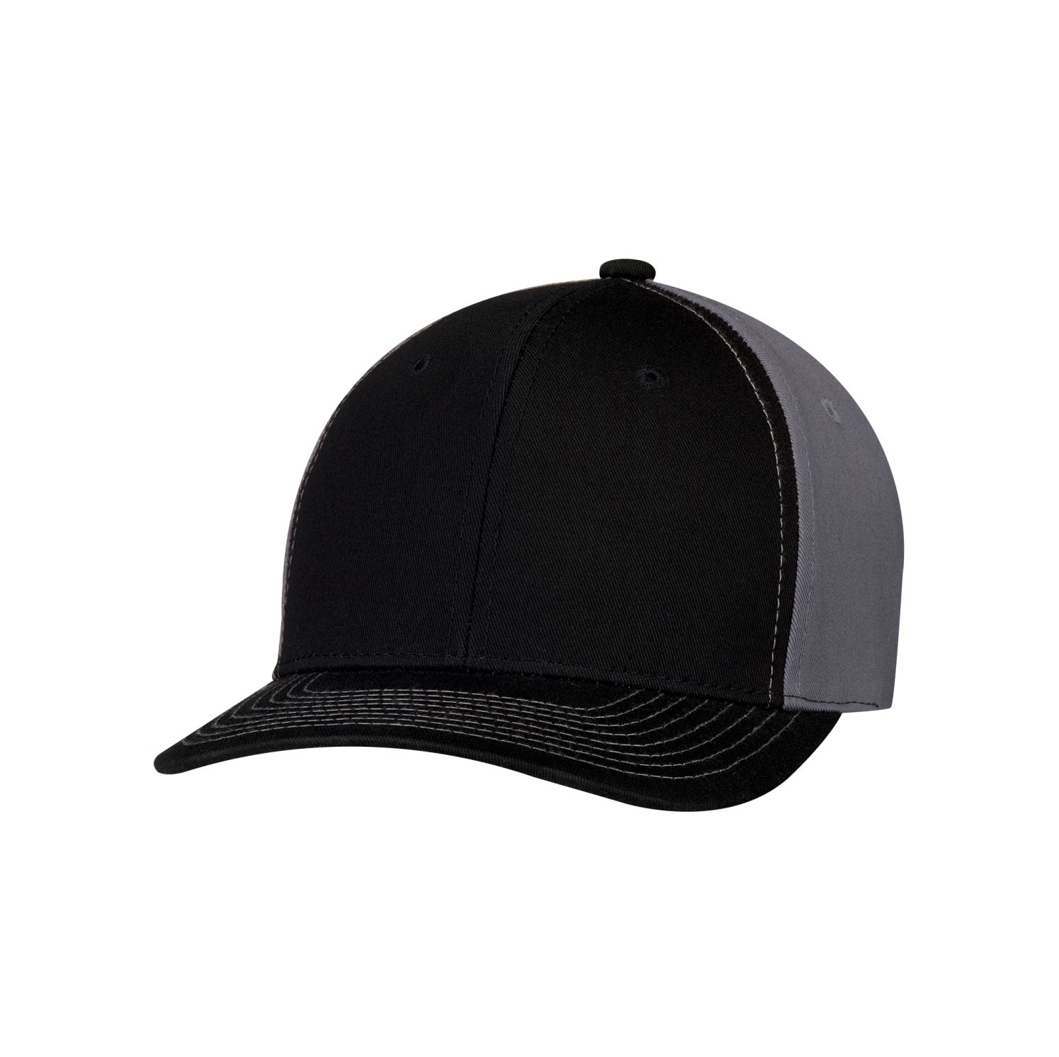 AJM 6-Panel Constructed Pro-Round Hat #8F010M Black / Black / Charcoal