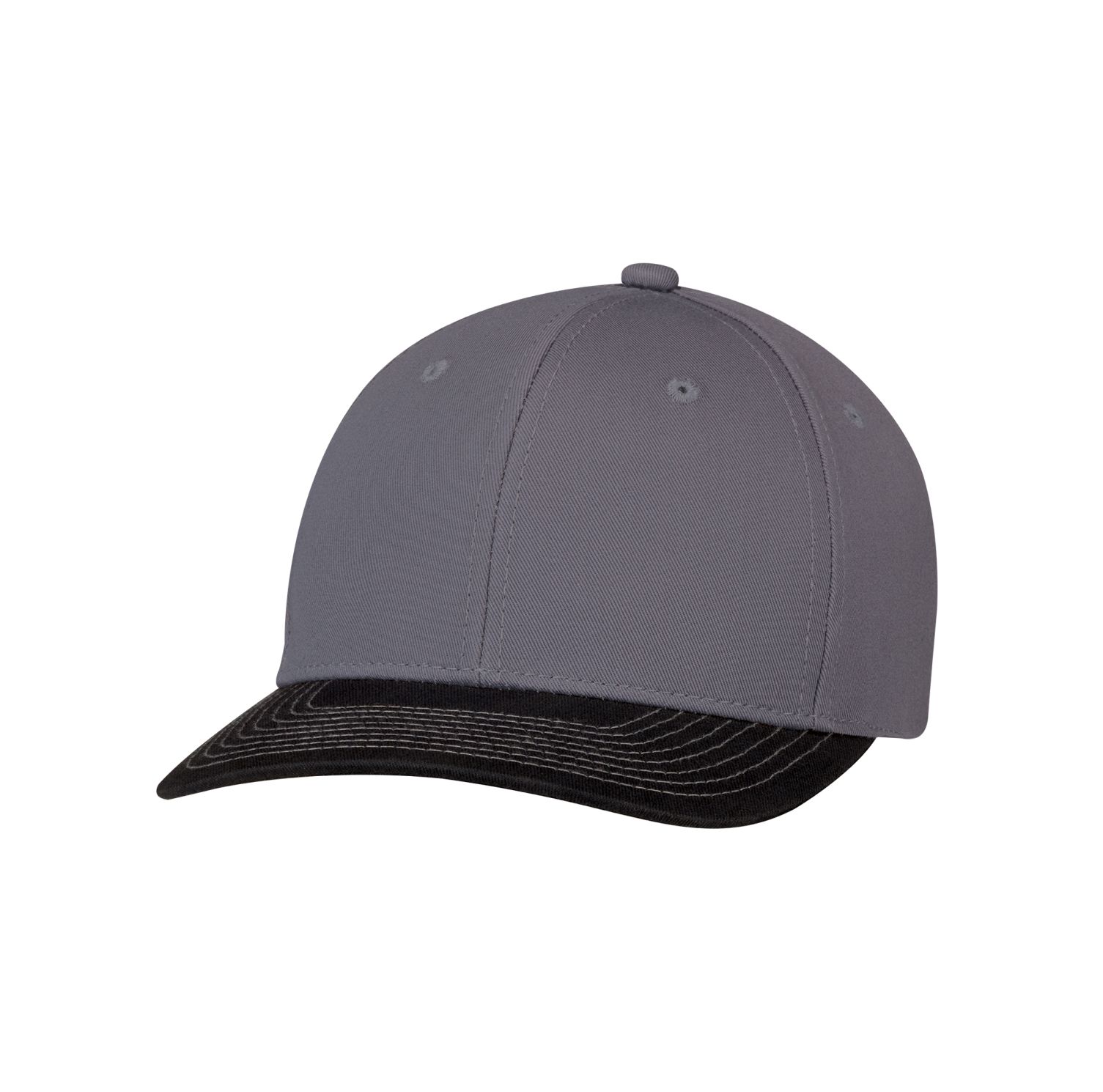 AJM 6-Panel Constructed Pro-Round Hat #8F010M Black / Charcoal / Charcoal