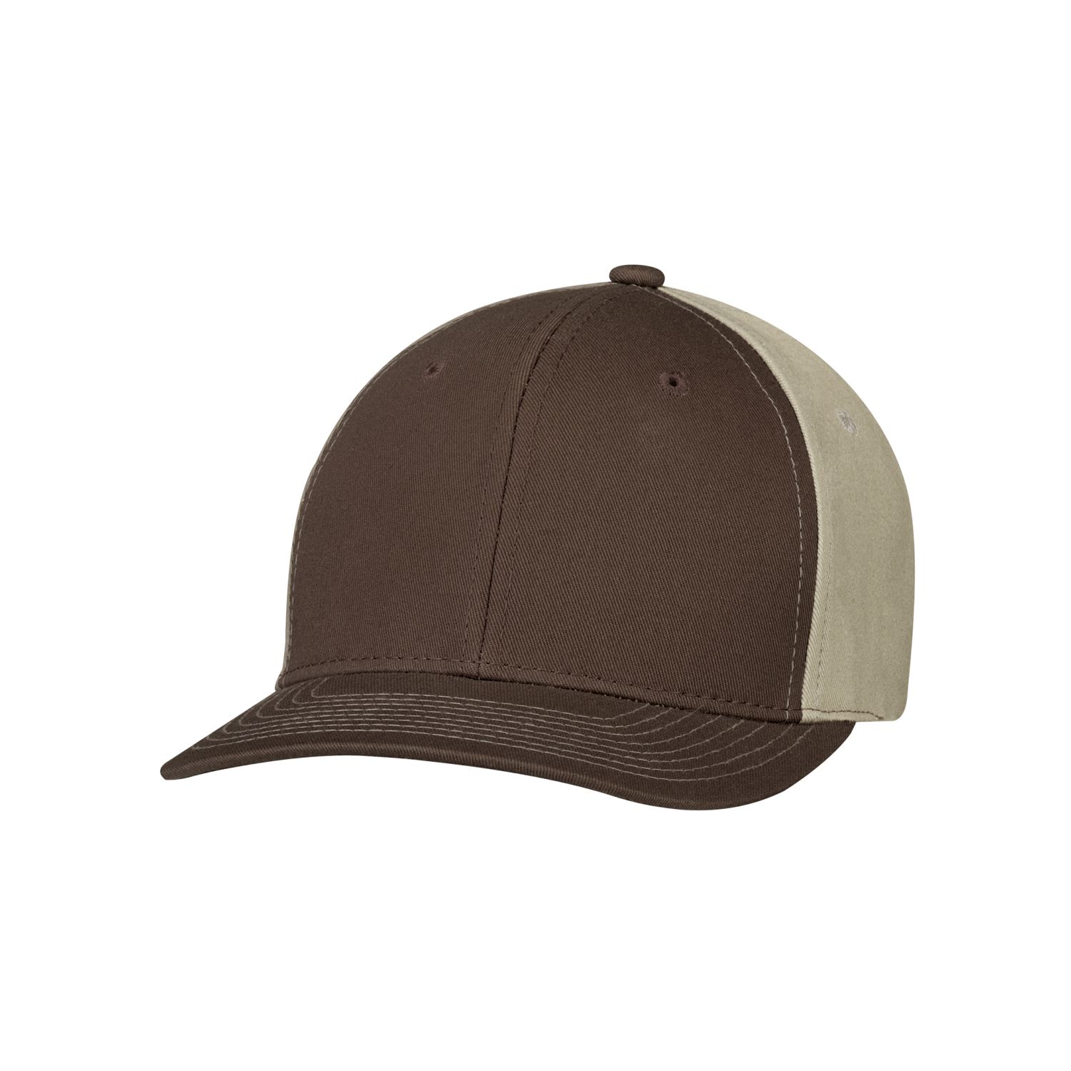 AJM 6-Panel Constructed Pro-Round Hat #8F010M Brown / Tan