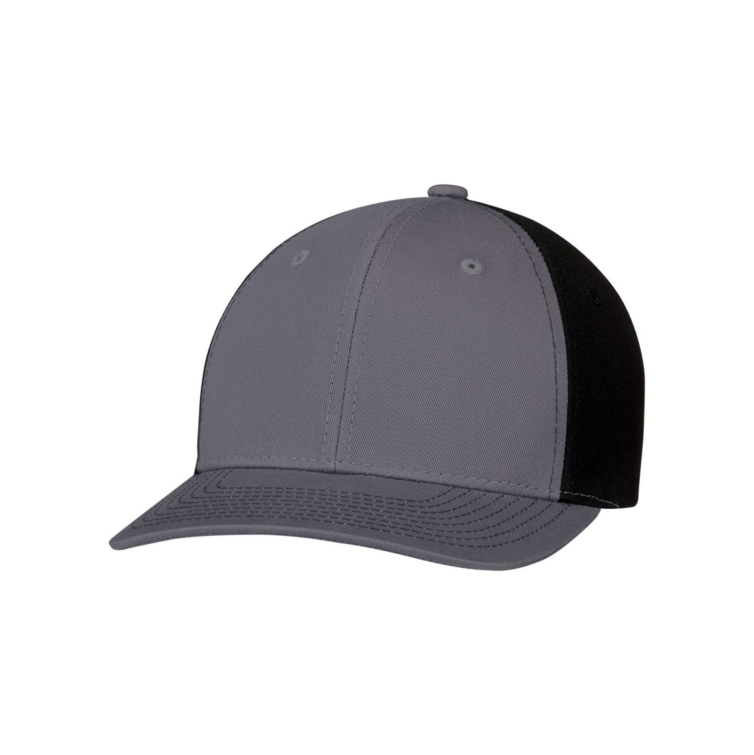 AJM 6-Panel Constructed Pro-Round Hat #8F010M Charcoal / Charcoal / Black