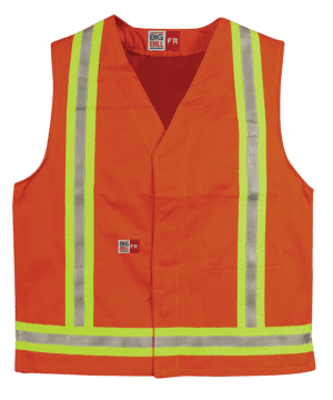 Big Bill Flame-Resistant Unlined Vest With Reflective Material #A624US9 Orange Front