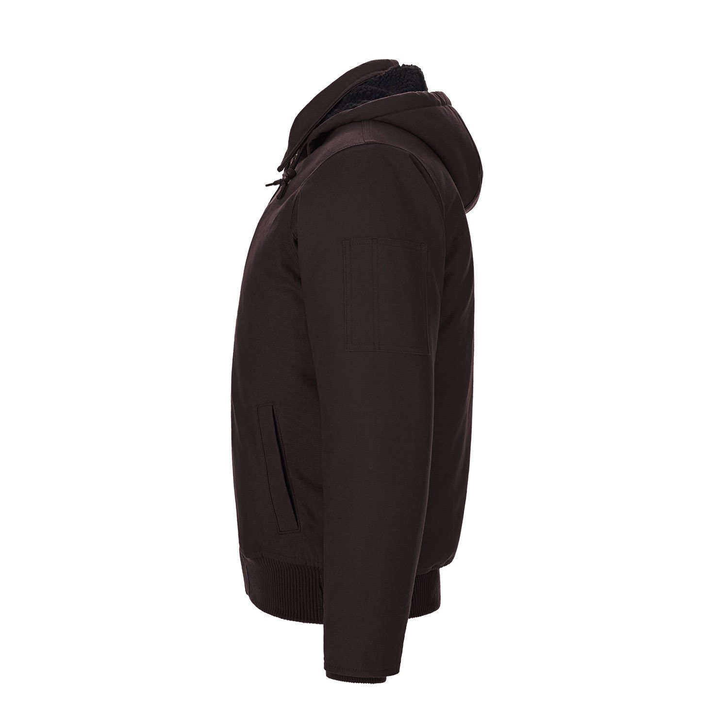 Canada Sportswear Men's Bomber Jacket with Sherpa Lining #L00910 Dark Chocolate Side