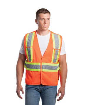 Canada Sportswear ONE SIZE HIGH VIS SAFETY VEST #L01170 Orange Front
