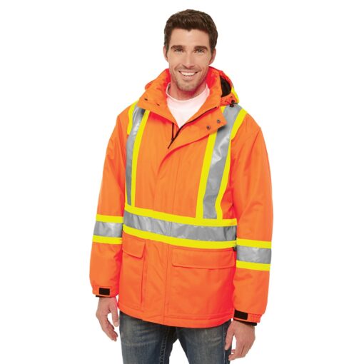 Canada Sportswear POLYESTER CANVAS HI-VIS PARKA #L01250 Hi-Vis Orange