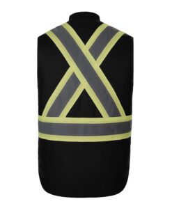 Canada Sportswear HiVis Vest with Sherpa Lining #L01295 Black Back
