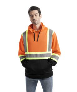Canada Sportswear HiVis Polyester Pullover Hoodie #L01375 Orange Front