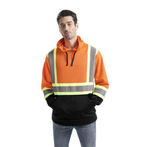 Canada Sportswear HiVis Polyester Pullover Hoodie #L01375 Orange Front