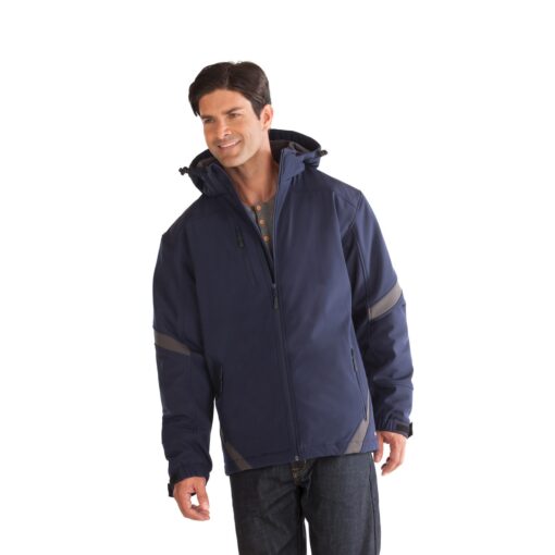 Canada Sportswear MENS COLOUR CONTRAST INSULATED SOFTSHELL JACKET #L03200 Navy / Gunmetal Front