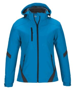Canada Sportswear WOMENS COLOUR CONTRAST INSULATED SOFTSHELL JACKET #L03201 Alpine Blue / Black Front