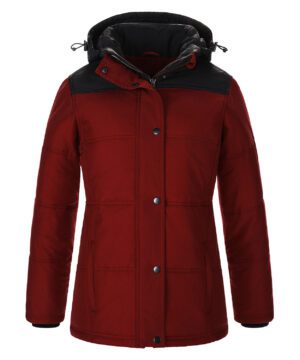 Canada Sportswear Ladies Puffy Coat #L06026 Red Front
