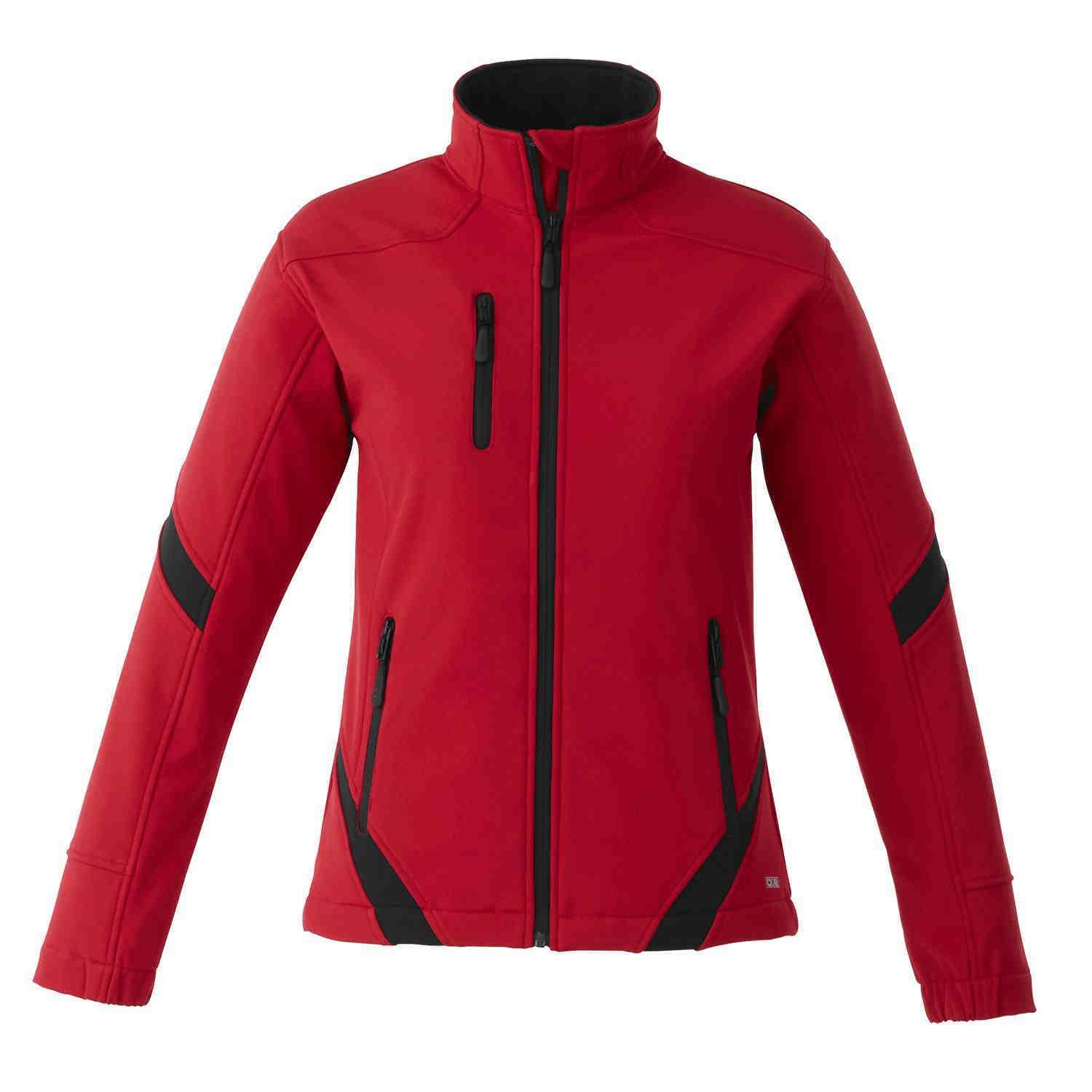 Canada Sportswear WOMENS COLOUR CONTRAST UNLINED SOFTSHELL JACKET #L07226 Red / Black