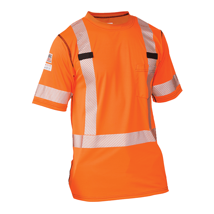 Big Bill Flame-Resistant High Visibility Short-Sleeve Athletic Performance T-Shirt #RT54HVK5 Orange