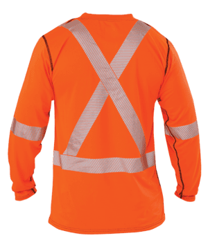 Big Bill Flame Resistant High Visibility Long-Sleeve Athletic Performance T-Shirt #RT55HVK5 Orange Back