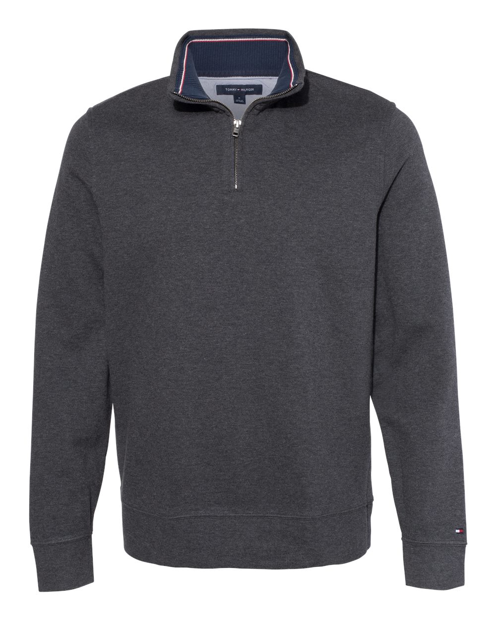 Tommy Hilfiger Quarter-Zip Pullover Sweatshirt #13H1858 Charcoal Grey Heather