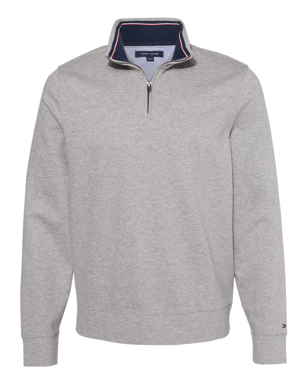 Tommy Hilfiger Quarter-Zip Pullover Sweatshirt #13H1858 Sport Grey Heather
