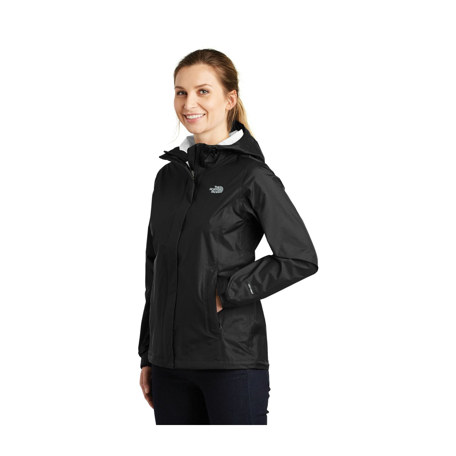 THE NORTH FACE DRYVENT LADIES' RAIN JACKET #NF0A3LH5 Black Side