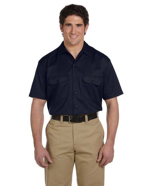 Dickies Men's 5.25 oz./yd² Short-Sleeve Work Shirt #1574 Dark Navy