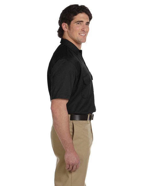 Dickies Men's 5.25 oz./yd² Short-Sleeve Work Shirt #1574 Black Side