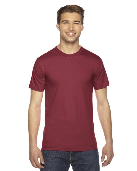 American Apparel Unisex Fine Jersey Short-Sleeve T-Shirt #2001W Cranberry
