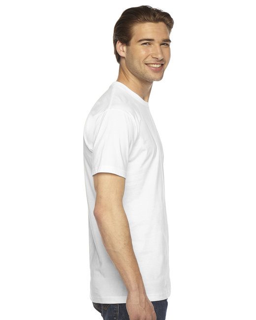 American Apparel Unisex Fine Jersey Short-Sleeve T-Shirt #2001W White Side