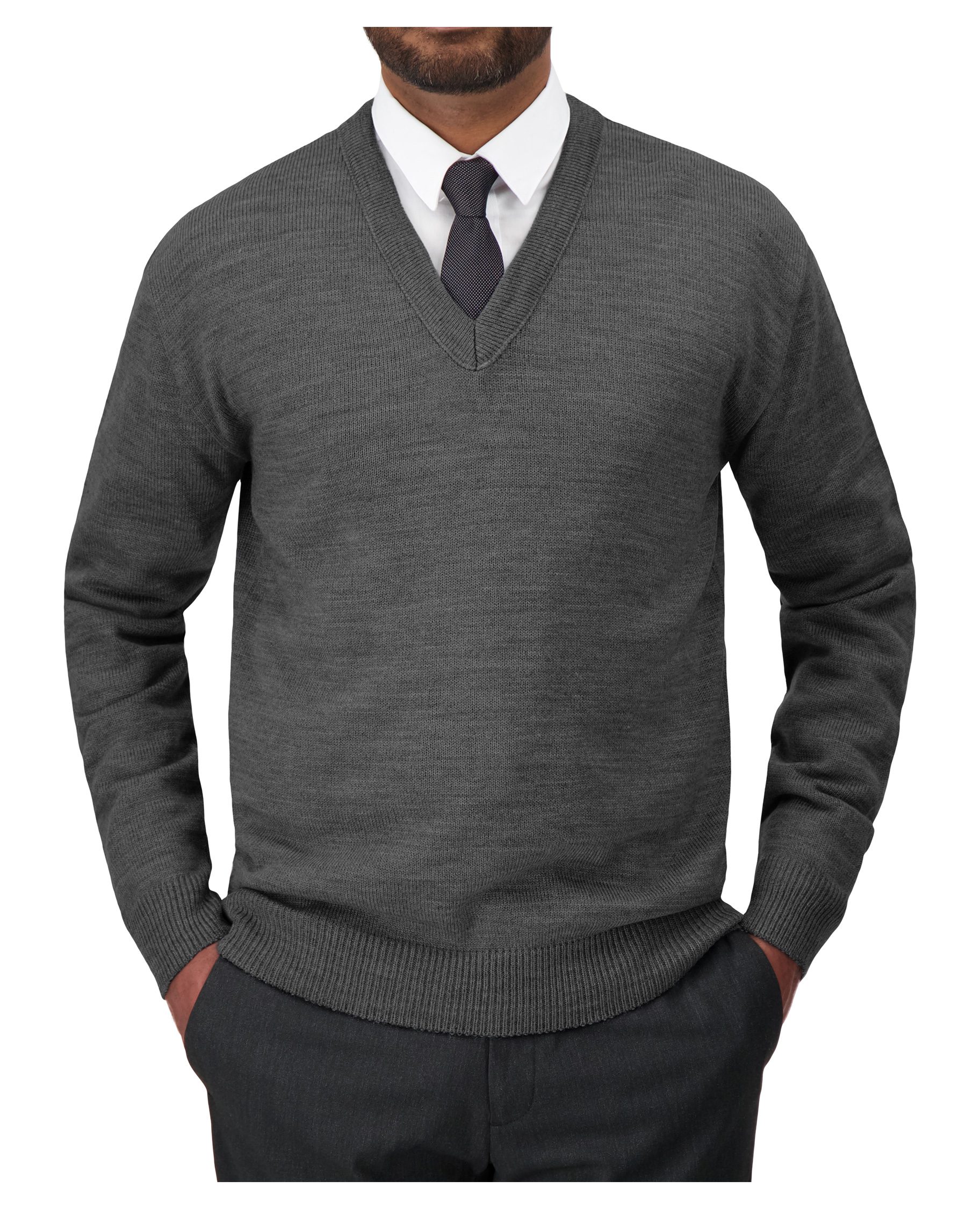 Cobmex V-Neck Long Sleeve Pullover #2010 Executive Grey